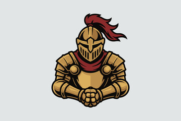knight helmet illustration vector