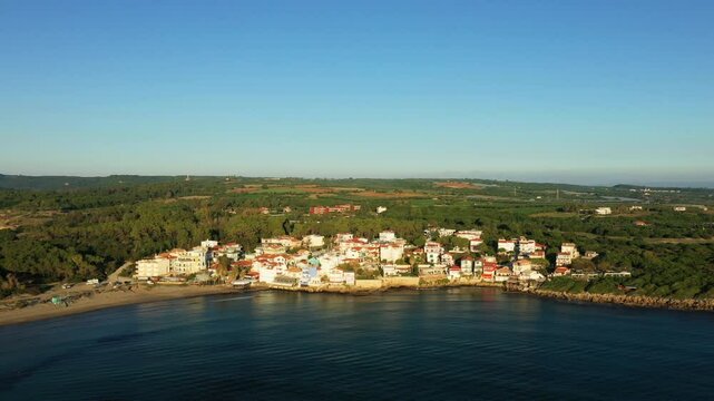 The beautiful coastal village of Arkoudi in Europe, Greece, Peloponnese, in summer on a sunny day.&nbsp;