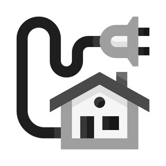 Power Plug Socket Outlet BW Icon