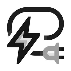 Power Plug Socket Outlet BW Icon
