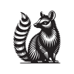 Numbat Silhouete - Minimal Numbat Vector - Illustration of Numbat - Numbat Black and White Art.