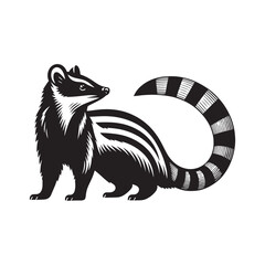 Numbat Silhouete - Minimal Numbat Vector - Illustration of Numbat - Numbat Black and White Art.