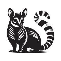 Numbat Silhouete - Minimal Numbat Vector - Illustration of Numbat - Numbat Black and White Art.