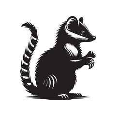 Numbat Silhouete - Minimal Numbat Vector - Illustration of Numbat - Numbat Black and White Art.
