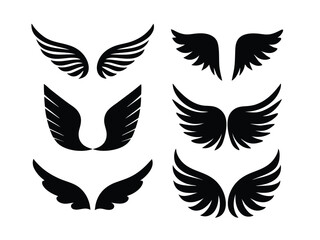 Elegant Wing Silhouette Collection - Vector Illustration