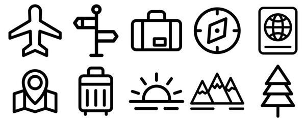Modern Travel Icon Set
