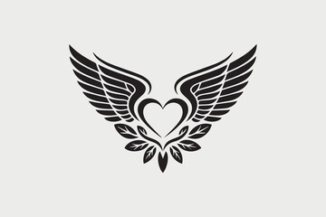 heart wings illustration vector