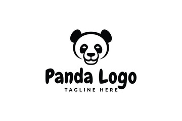 panda head logo design. logo icon vector illustration