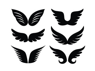Elegant Wing Silhouette Collection - Vector Illustration