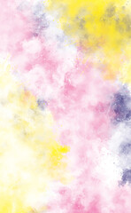 Sun and cloud background with a pastel colored. Watercolor texture. Background. Abstract work for design.