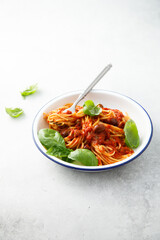 Pasta Puttanesca with olives and tomatoes