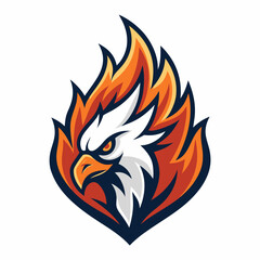 Create a bold, vector illustration of a fire elemental spiraling upwards.  Use a vibrant color palette.