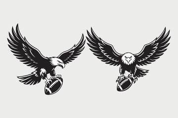 eagle and football illustration vector