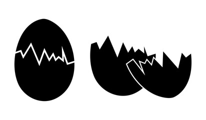 Black broken eggs icons
