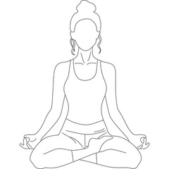 Yoga Pose Line Art