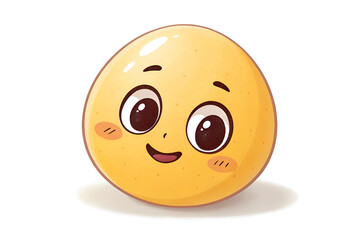 Fototapeta premium Cheerful yellow smile emoticons including one with a playful egg.