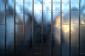 Modern Brushed Metal Texture Wall Panels With Rivets For Industrial Design