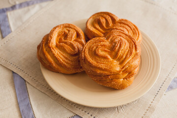 delicious sweet food flour products, the work of a professional bakery.