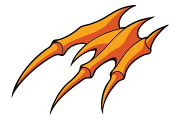 Halloween claw marks doodle on white background.