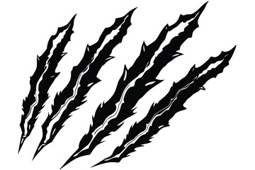 Halloween claw marks doodle on white background.