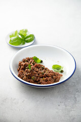 Venison steak tartare with capers