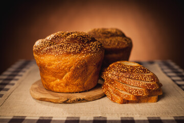 delicious sweet food flour products, the work of a professional bakery.