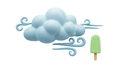 Isolated Cloud with Popsicle