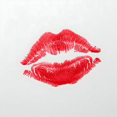 Red Lipstick Kiss Print Texture Image