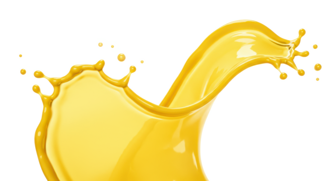 A vibrant splash of golden liquid against a stark black background creating a dynamic effect