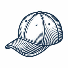 Design a bold vector logo for a hat brand, featuring a single, prominent hat graphic with a thick outline.