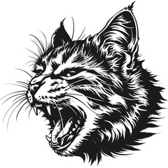 Wild tiger head vector illustration, a powerful feline predator