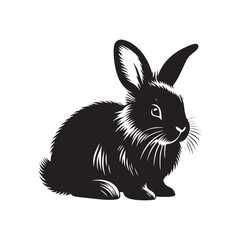 Rabbit Silhouette - Rabbit Vector Artwork - Minimal Rabbit Illustration - Rabbit Design.