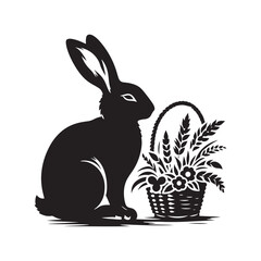 Rabbit Silhouette - Rabbit Vector Artwork - Minimal Rabbit Illustration - Rabbit Design.
