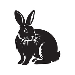 Rabbit Silhouette - Rabbit Vector Artwork - Minimal Rabbit Illustration - Rabbit Design.