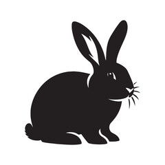 Rabbit Silhouette - Rabbit Vector Artwork - Minimal Rabbit Illustration - Rabbit Design.