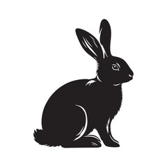 Rabbit Silhouette - Rabbit Vector Artwork - Minimal Rabbit Illustration - Rabbit Design.