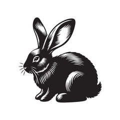 Rabbit Silhouette - Rabbit Vector Artwork - Minimal Rabbit Illustration - Rabbit Design.