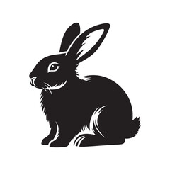 Rabbit Silhouette - Rabbit Vector Artwork - Minimal Rabbit Illustration - Rabbit Design.