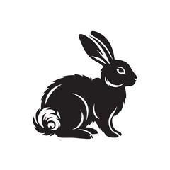 Rabbit Silhouette - Rabbit Vector Artwork - Minimal Rabbit Illustration - Rabbit Design.