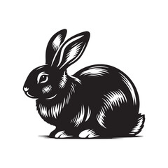 Rabbit Silhouette - Rabbit Vector Artwork - Minimal Rabbit Illustration - Rabbit Design.