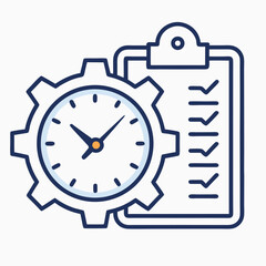 Create a vector graphic of a bold-stroked productivity tool 