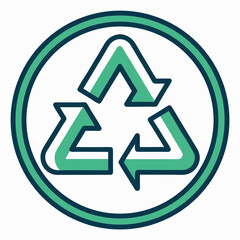 Create a vector illustration of a recycling company logo featuring a bold, stylized recycling symbol.