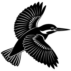 Kingfisher bird silhouette art vector illustration 
