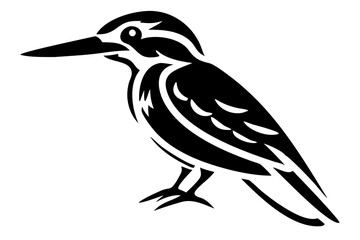 Kingfisher bird silhouette art vector illustration 