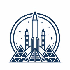 Design a bold, vector tech startup logo incorporating the letter 