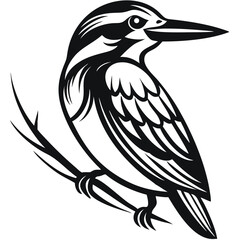 Obraz premium Kingfisher bird silhouette art vector illustration 