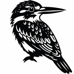 Kingfisher bird silhouette art vector illustration 