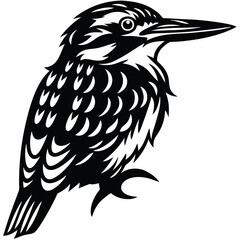 Obraz premium Kingfisher bird silhouette art vector illustration 