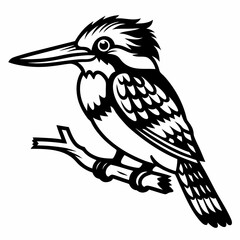 Kingfisher bird silhouette art vector illustration 