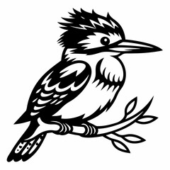 Obraz premium Kingfisher bird silhouette art vector illustration 